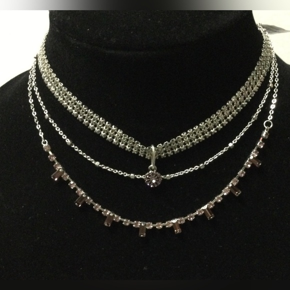 FREE PEOPLE RHINESTONE LAYERED NECKLACE - Picture 1 of 1